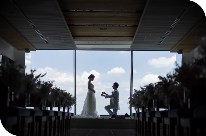 まるで結婚式をしたような写真が残せる